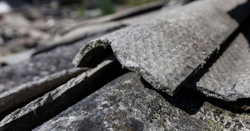 Close-up asbest golfplaat