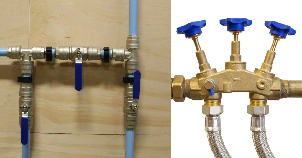 Bypass kranen in bestaande waterleiding.