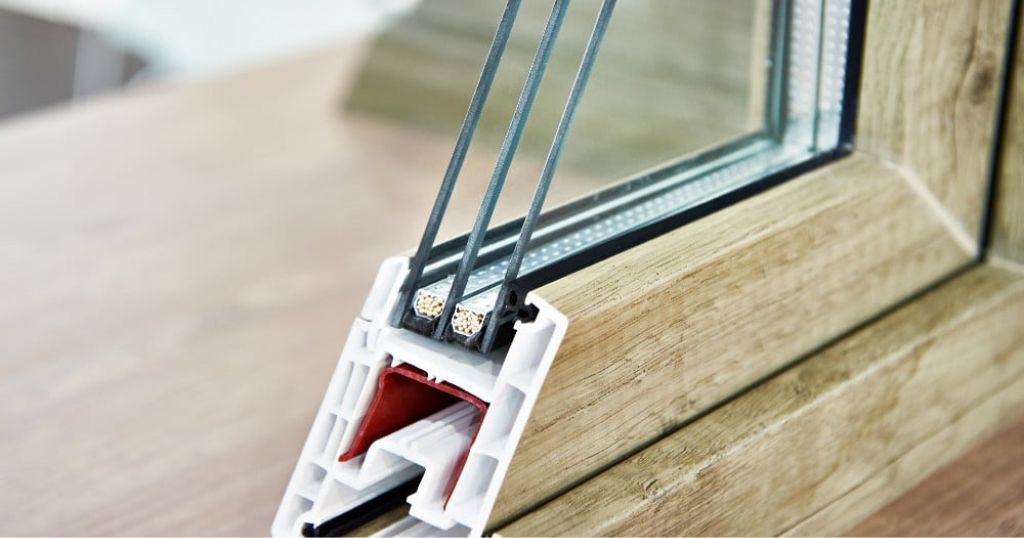 Driedubbele beglazing van een raam.