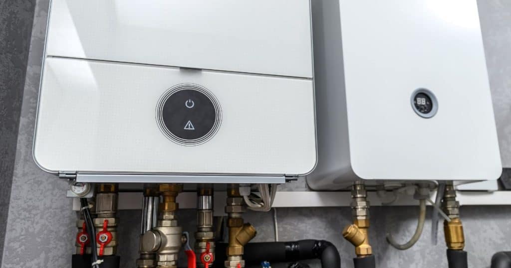 Elektrische boiler of warmtepompboiler.