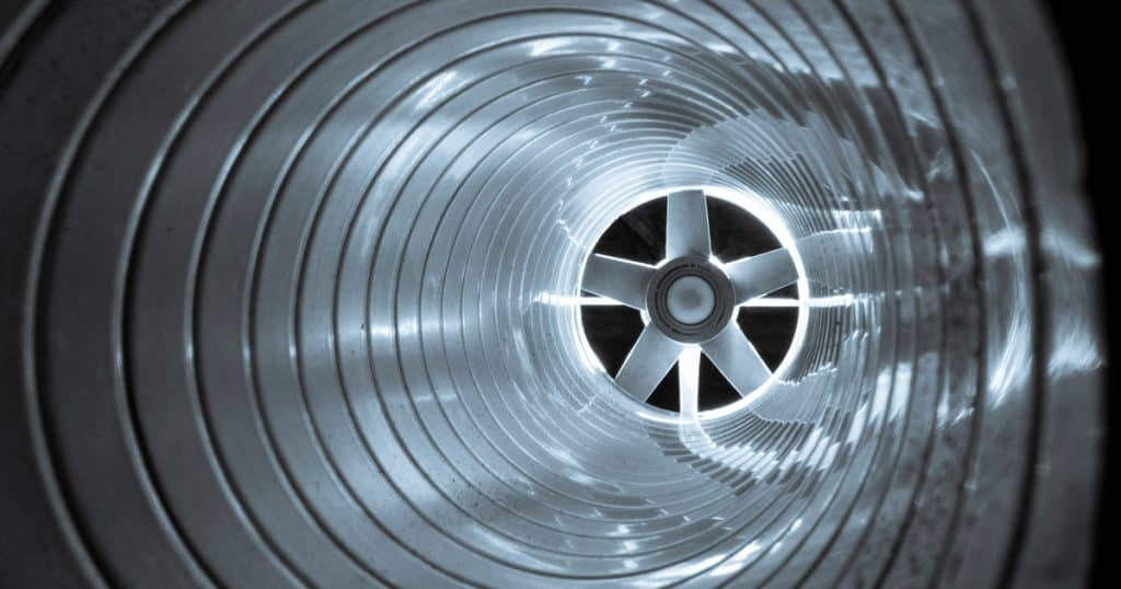 Kanaalventilator vanbinnen.