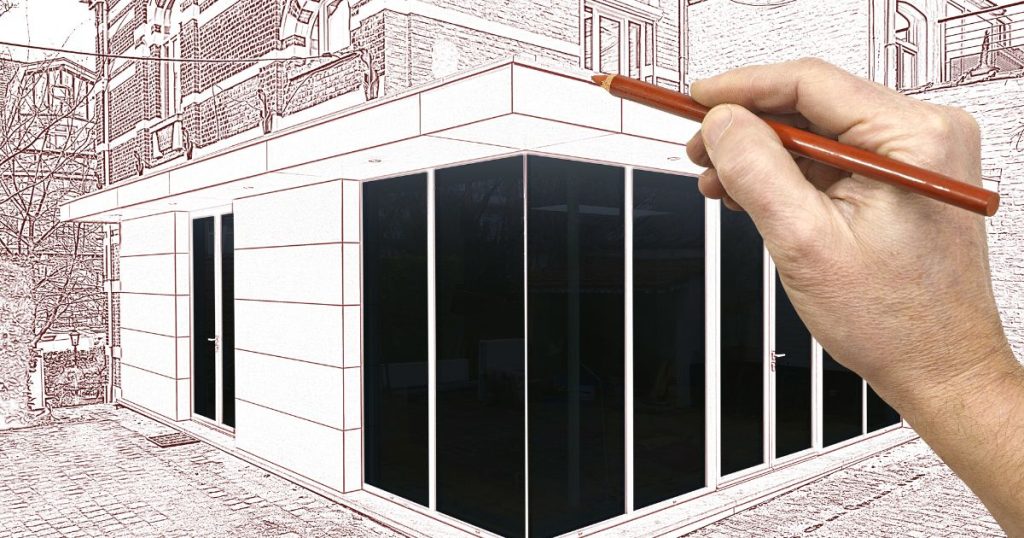 tekening van de veranda