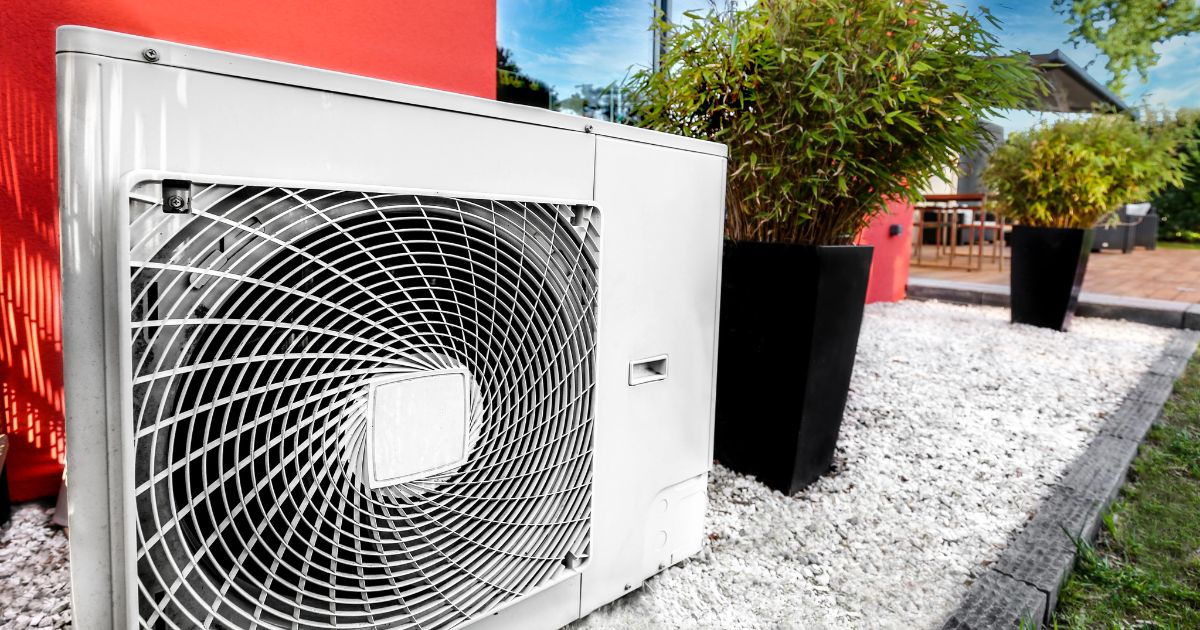 moderne unit warmtepomp terras