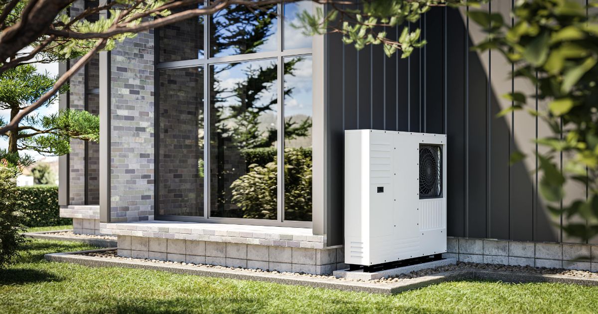 moderne warmtepomp buitenunit 