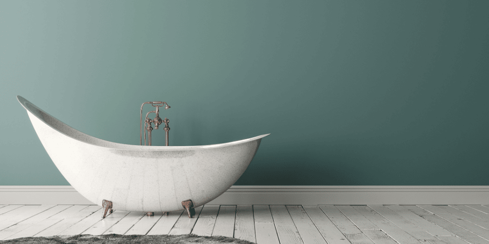 Verf badkamer in een groene kleur.