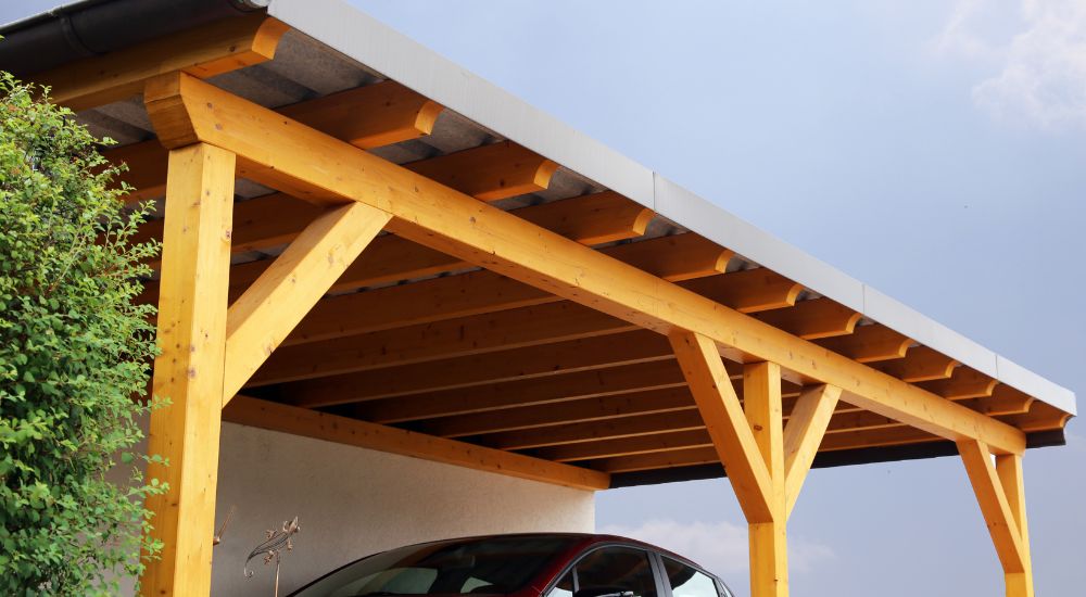 Thermowood carport