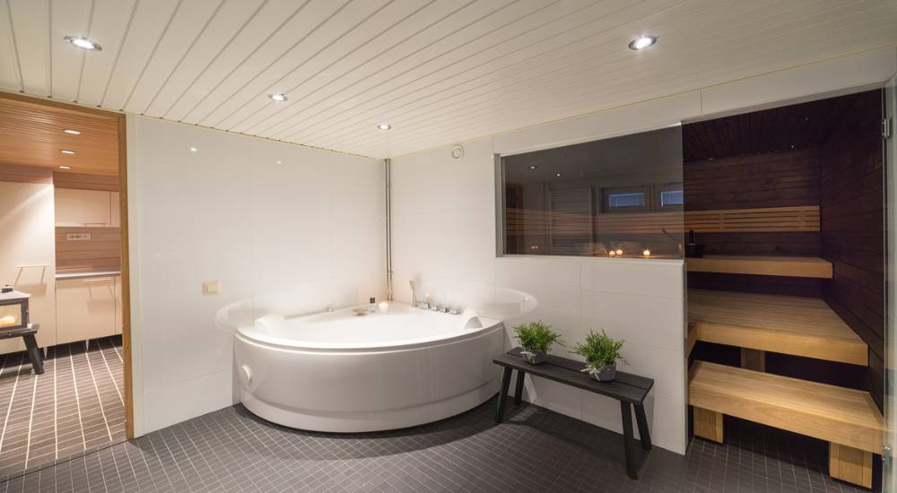 traditionele sauna badkamer
