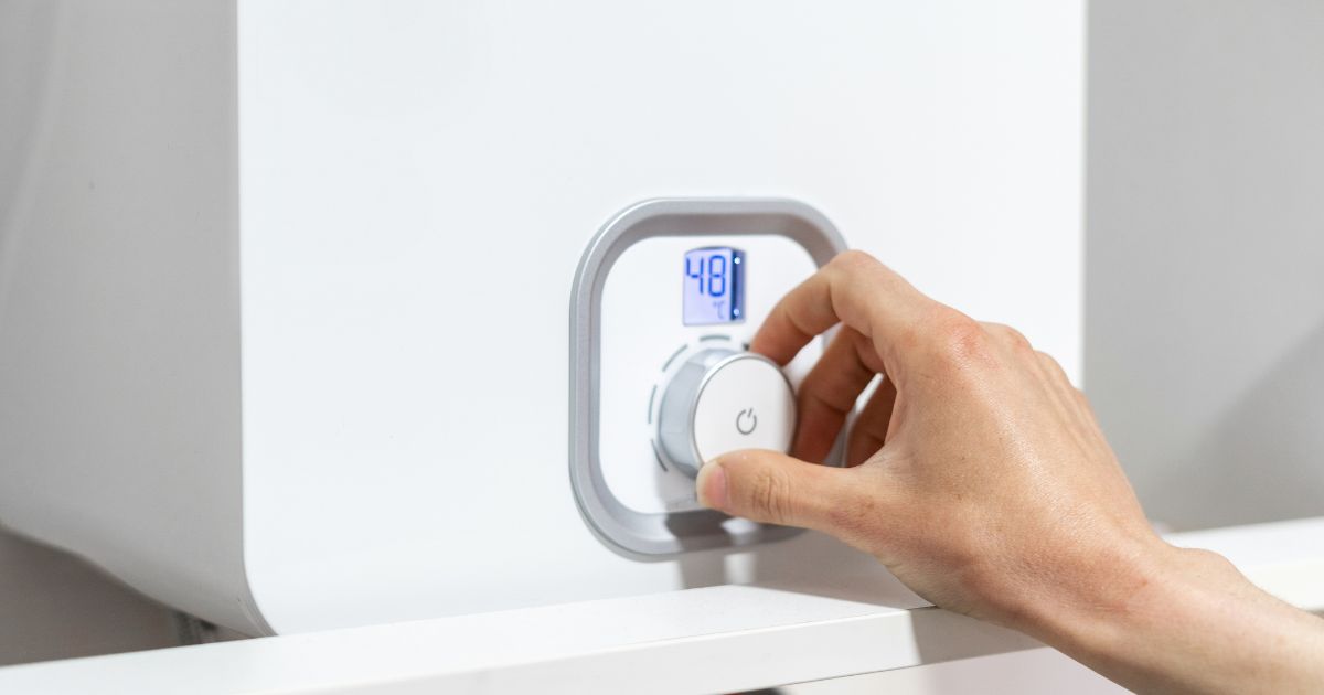 Temperatuur op warmteboiler.