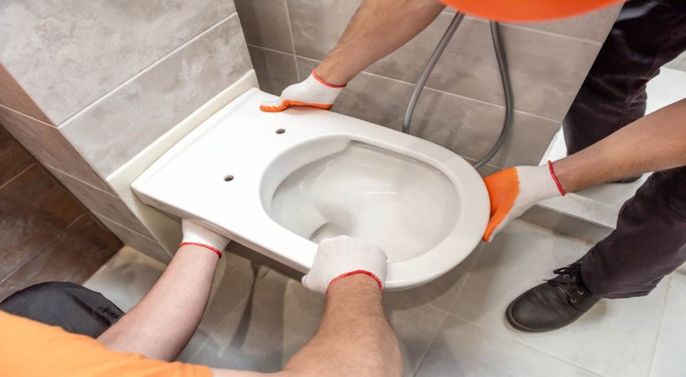 nieuwe toilet installeren