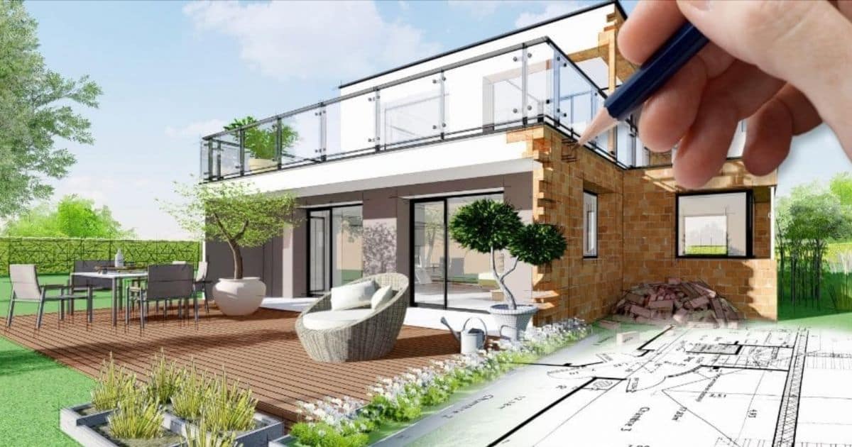 Een hand die een bouwtekening echt laat worden