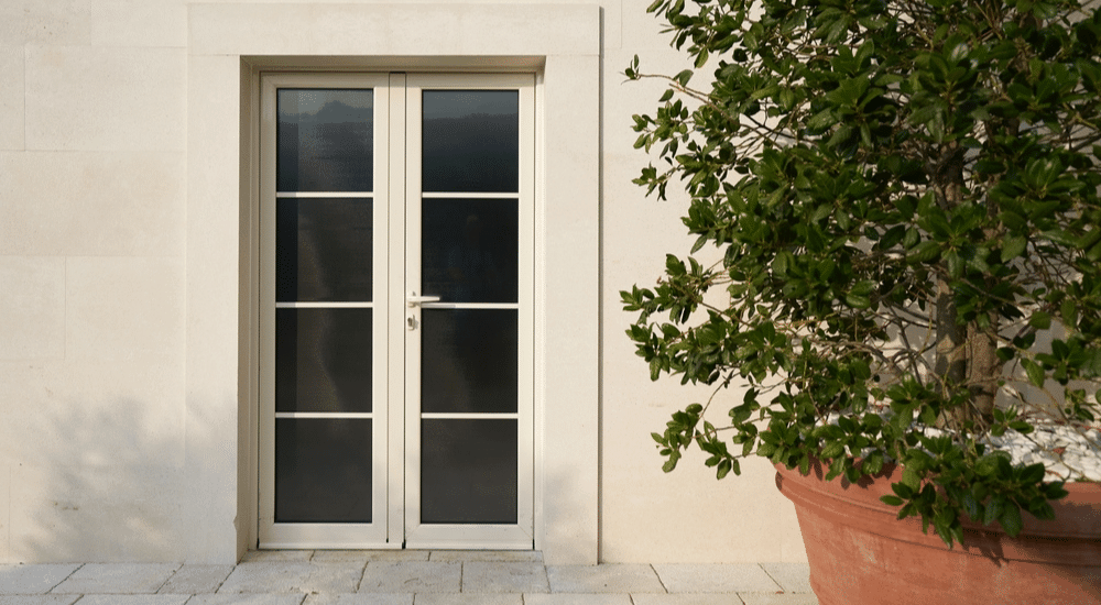 Kunststof buitendeur met getinte ruiten