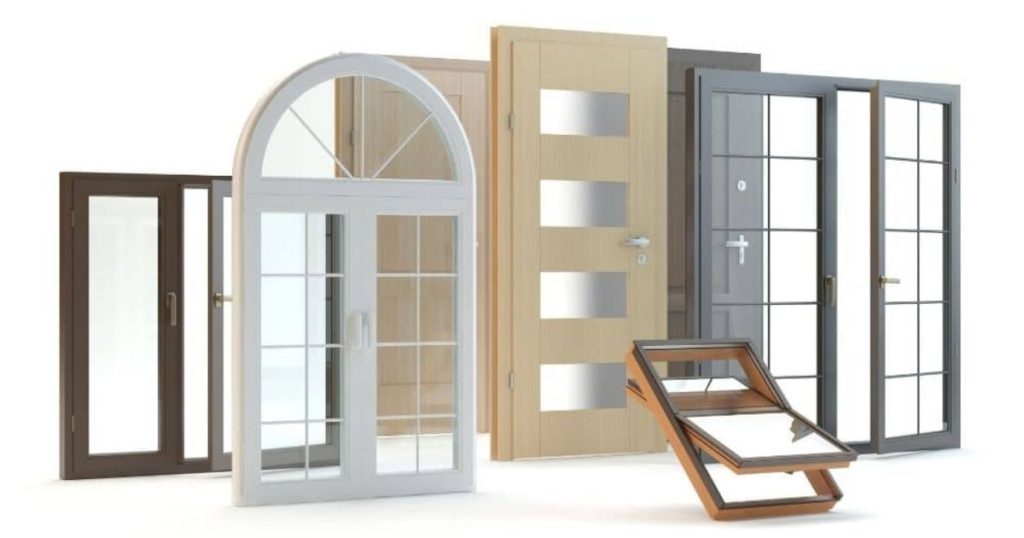 Een assortiment van kunststof deuren