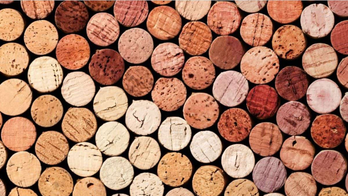 Een verzameling kurken die wordt gebruikt voor een kurkpleister gevelbekleding.