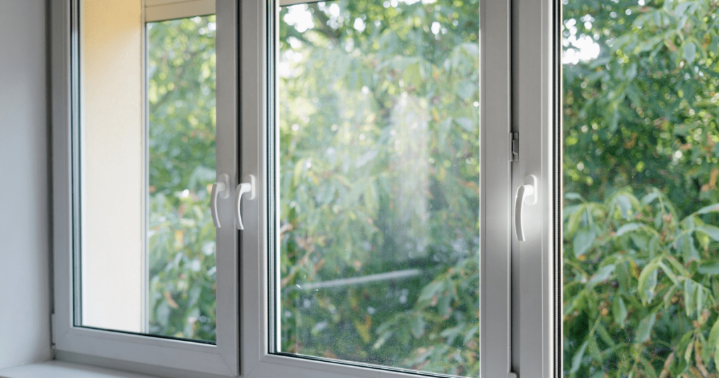 Nieuwe ramen met een dubbele beglazing en kunststof kozijnen.